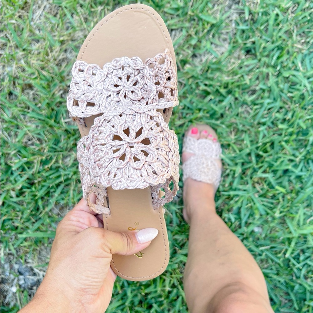Blush Crochet Boho Sandals - Picture 3 of 5